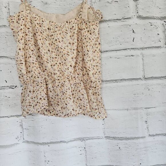 Nectar Clothing Women's Cream Floral Spaghetti Strap Boho Peplum Top Size Small - Picture 7 of 9